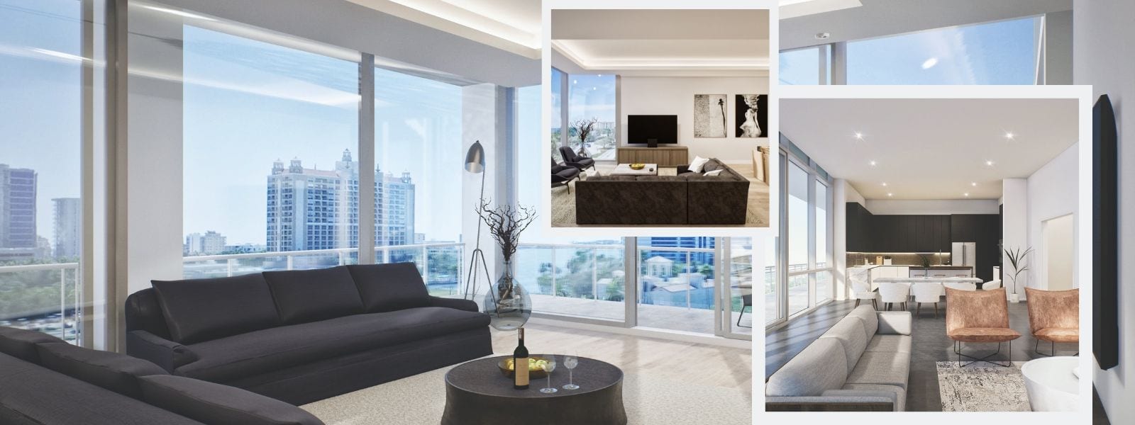 Expansive floorplans at BLVD Sarasota over looking the bay and Sarasota